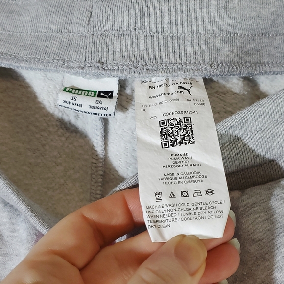 Puma Gray Kids Sweatpants with Pink Drawstring - Size XLarge (14-16) 2020 - Picture 10 of 10